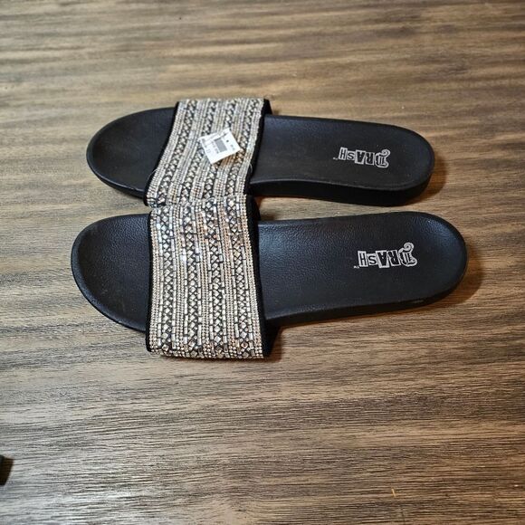 NWT Women's Silver Bling Thrasher Slide Sandals Size 11 - Picture 4 of 6